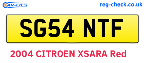 SG54NTF are the vehicle registration plates.