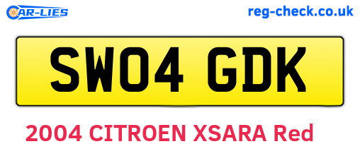 SW04GDK are the vehicle registration plates.