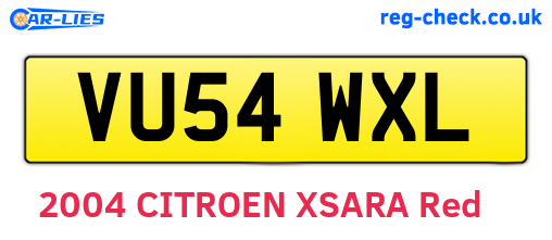 VU54WXL are the vehicle registration plates.