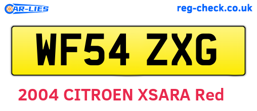 WF54ZXG are the vehicle registration plates.