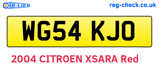 WG54KJO are the vehicle registration plates.