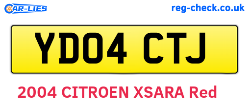 YD04CTJ are the vehicle registration plates.