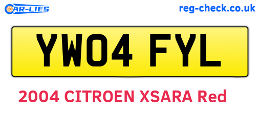 YW04FYL are the vehicle registration plates.