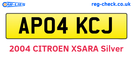 AP04KCJ are the vehicle registration plates.