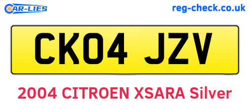 CK04JZV are the vehicle registration plates.