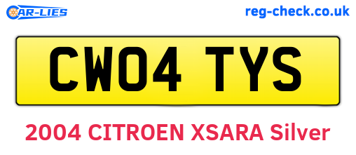 CW04TYS are the vehicle registration plates.