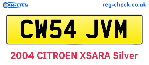 CW54JVM are the vehicle registration plates.
