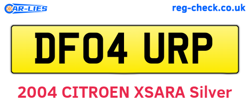 DF04URP are the vehicle registration plates.