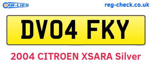 DV04FKY are the vehicle registration plates.