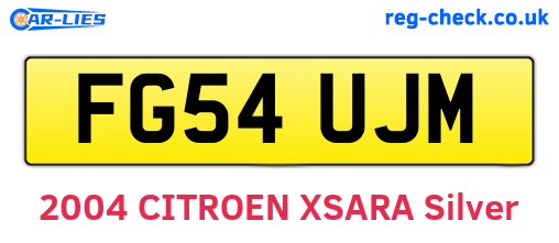 FG54UJM are the vehicle registration plates.