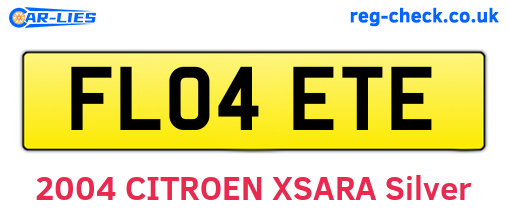 FL04ETE are the vehicle registration plates.