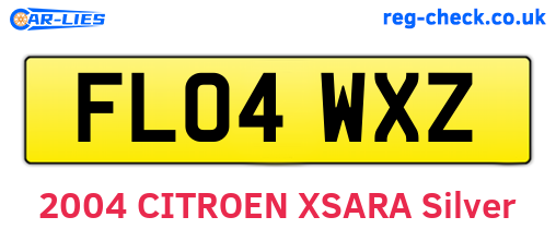 FL04WXZ are the vehicle registration plates.