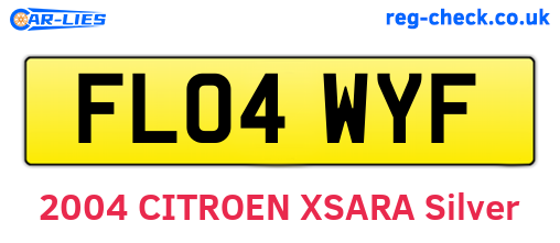 FL04WYF are the vehicle registration plates.