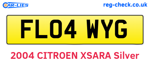 FL04WYG are the vehicle registration plates.