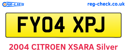 FY04XPJ are the vehicle registration plates.