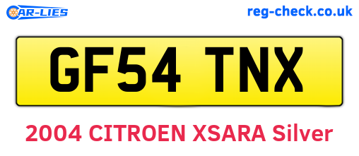 GF54TNX are the vehicle registration plates.