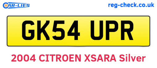 GK54UPR are the vehicle registration plates.