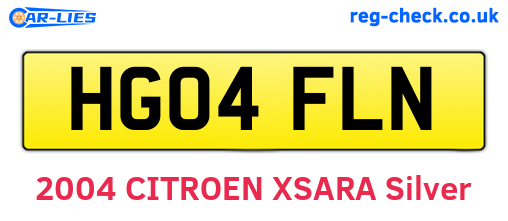 HG04FLN are the vehicle registration plates.