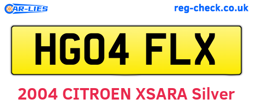 HG04FLX are the vehicle registration plates.