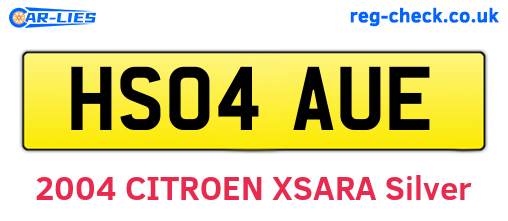 HS04AUE are the vehicle registration plates.