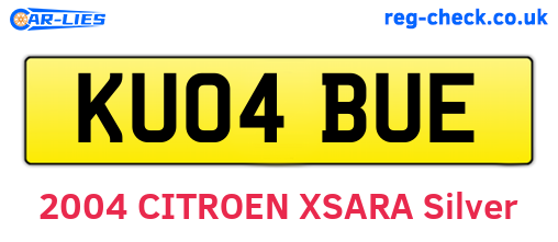 KU04BUE are the vehicle registration plates.