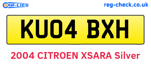KU04BXH are the vehicle registration plates.