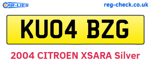 KU04BZG are the vehicle registration plates.