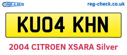 KU04KHN are the vehicle registration plates.