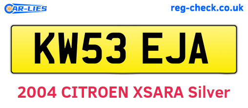 KW53EJA are the vehicle registration plates.