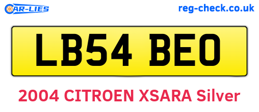 LB54BEO are the vehicle registration plates.