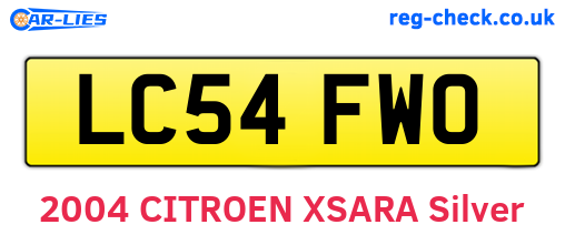 LC54FWO are the vehicle registration plates.