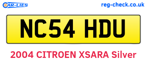 NC54HDU are the vehicle registration plates.