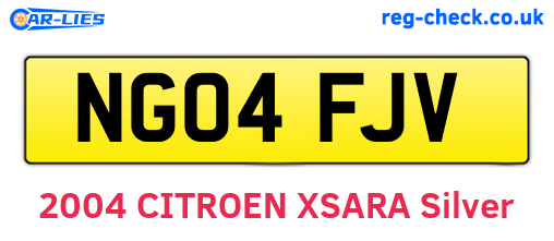 NG04FJV are the vehicle registration plates.