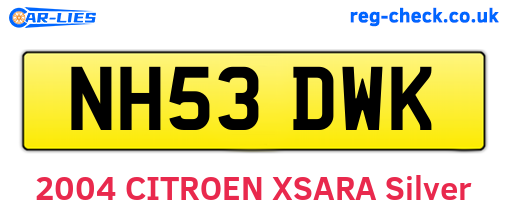 NH53DWK are the vehicle registration plates.