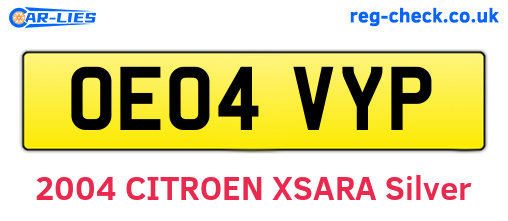 OE04VYP are the vehicle registration plates.