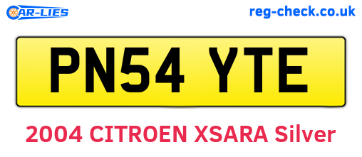 PN54YTE are the vehicle registration plates.
