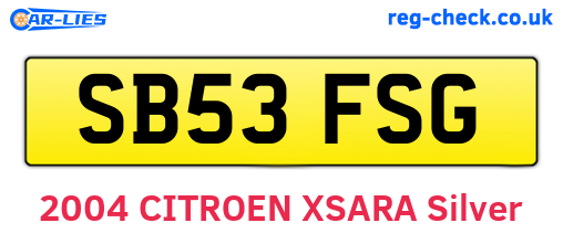 SB53FSG are the vehicle registration plates.