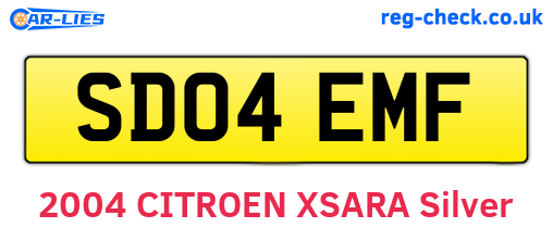 SD04EMF are the vehicle registration plates.