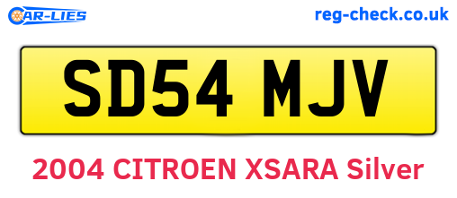 SD54MJV are the vehicle registration plates.