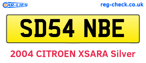 SD54NBE are the vehicle registration plates.