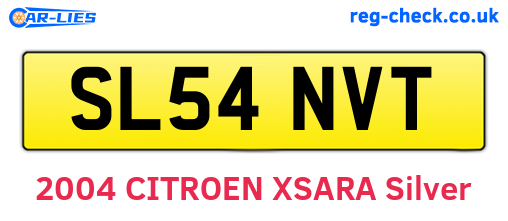 SL54NVT are the vehicle registration plates.