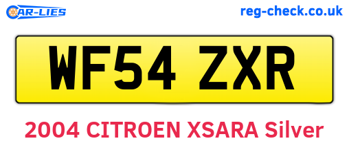 WF54ZXR are the vehicle registration plates.