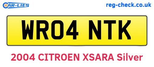 WR04NTK are the vehicle registration plates.
