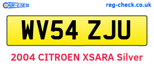 WV54ZJU are the vehicle registration plates.