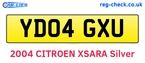 YD04GXU are the vehicle registration plates.