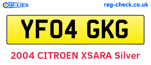 YF04GKG are the vehicle registration plates.