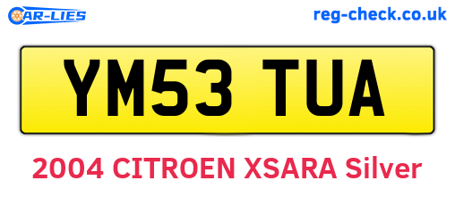 YM53TUA are the vehicle registration plates.