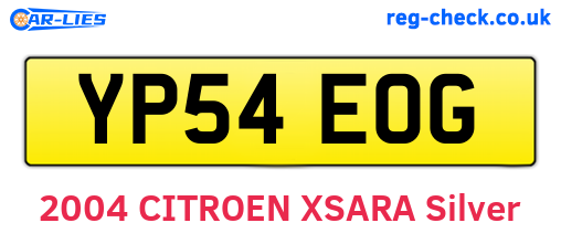 YP54EOG are the vehicle registration plates.