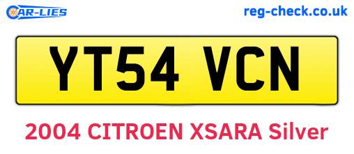 YT54VCN are the vehicle registration plates.