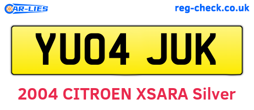 YU04JUK are the vehicle registration plates.